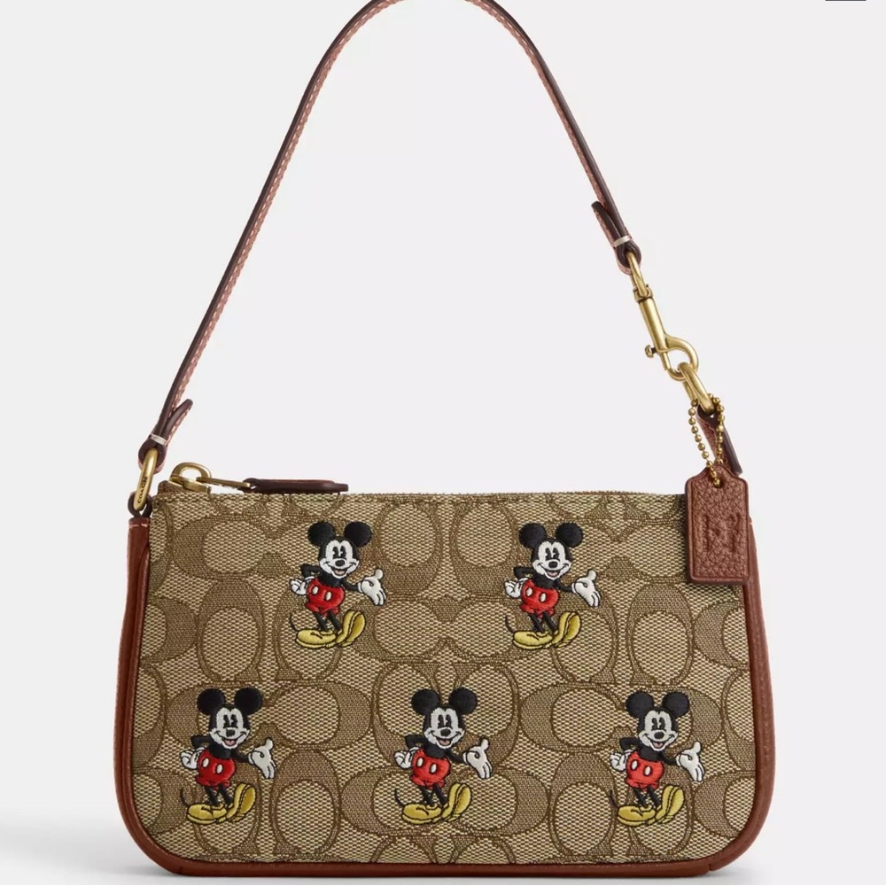 Disney X Coach Nolita 19 In Signature Jacquard With Mickey Mouse Print